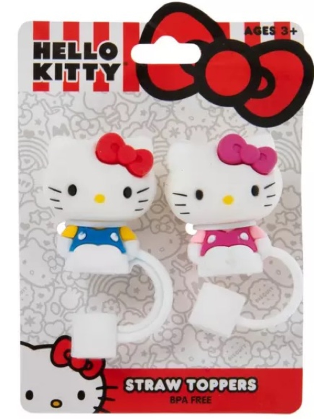 Hello Kitty By Sanrio 2pc Straw Toppers NIB